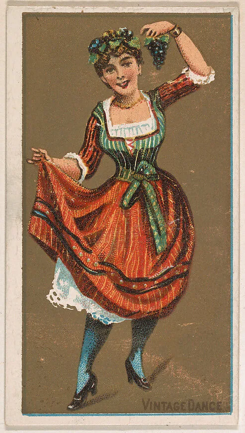 Vintage Dance, from National Dances (N225, Type 1) issued by Kinney Bros. — Kinney Brothers Tobacco Company