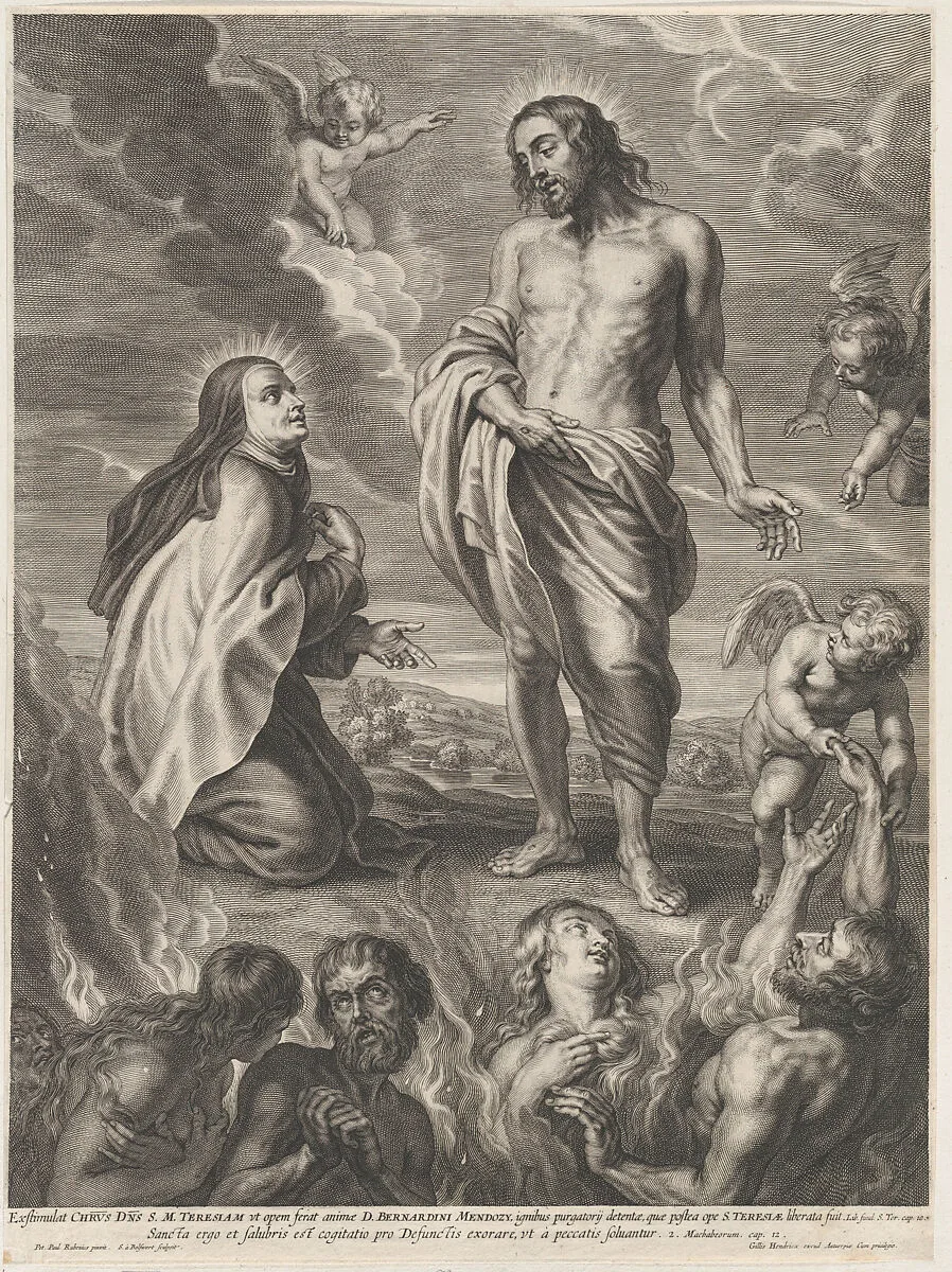 Saint Teresa of Avila interceding for Bernardino de Mendoza — Schelte Adams à Bolswert|Bernardino de Mendoza|Gillis Hendricx|Peter Paul Rubens