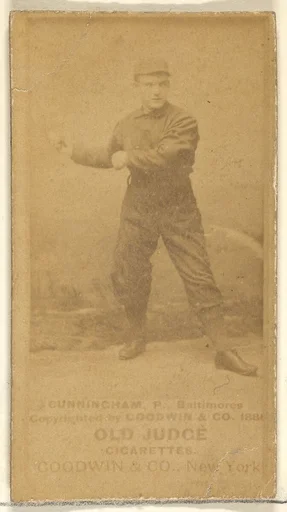 Cunningham, Pitcher, Baltimore Orioles, from the Old Judge series (N172) for Old Judge Cigarettes