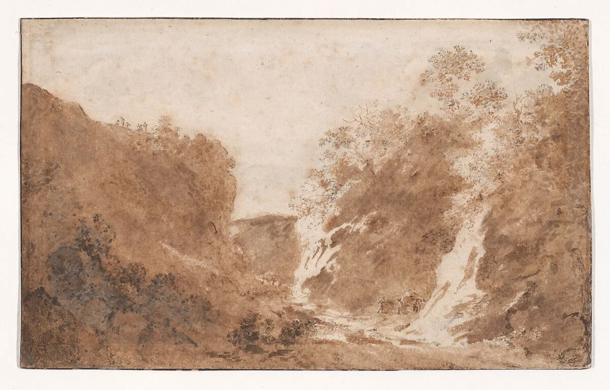 A Sunken Track with Travelers outside Brussels — Jan de Bisschop