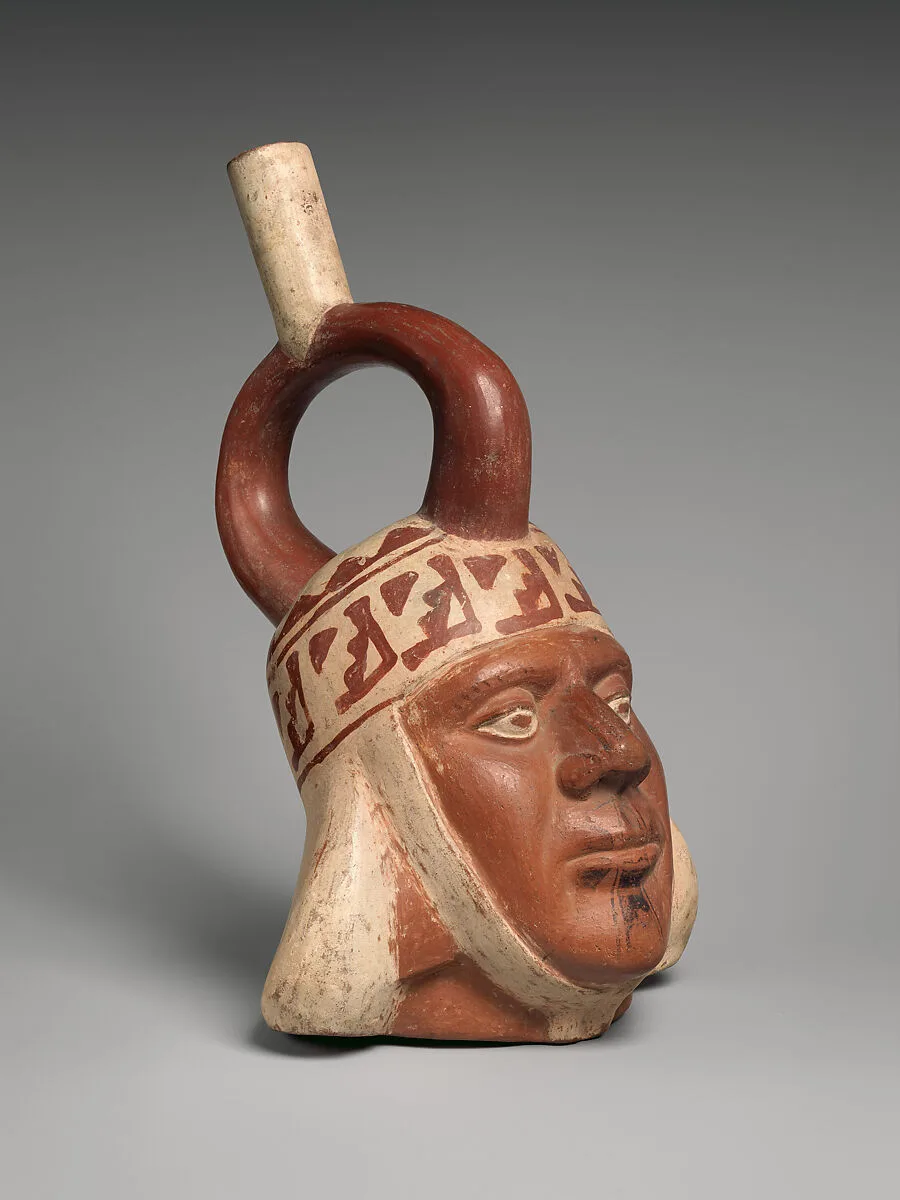 Bottle with portrait head — Moche artist(s)