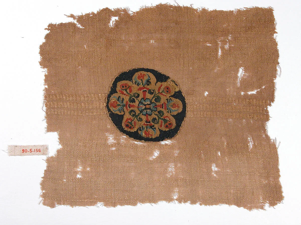 Fragment with a Composite Floral Motif Roundel — Unknown