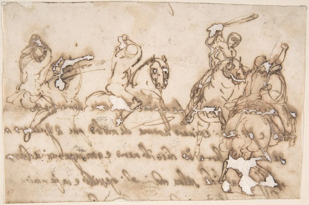 Horsemen Fighting — Anonymous, Italian, Roman-Bolognese, 17th century