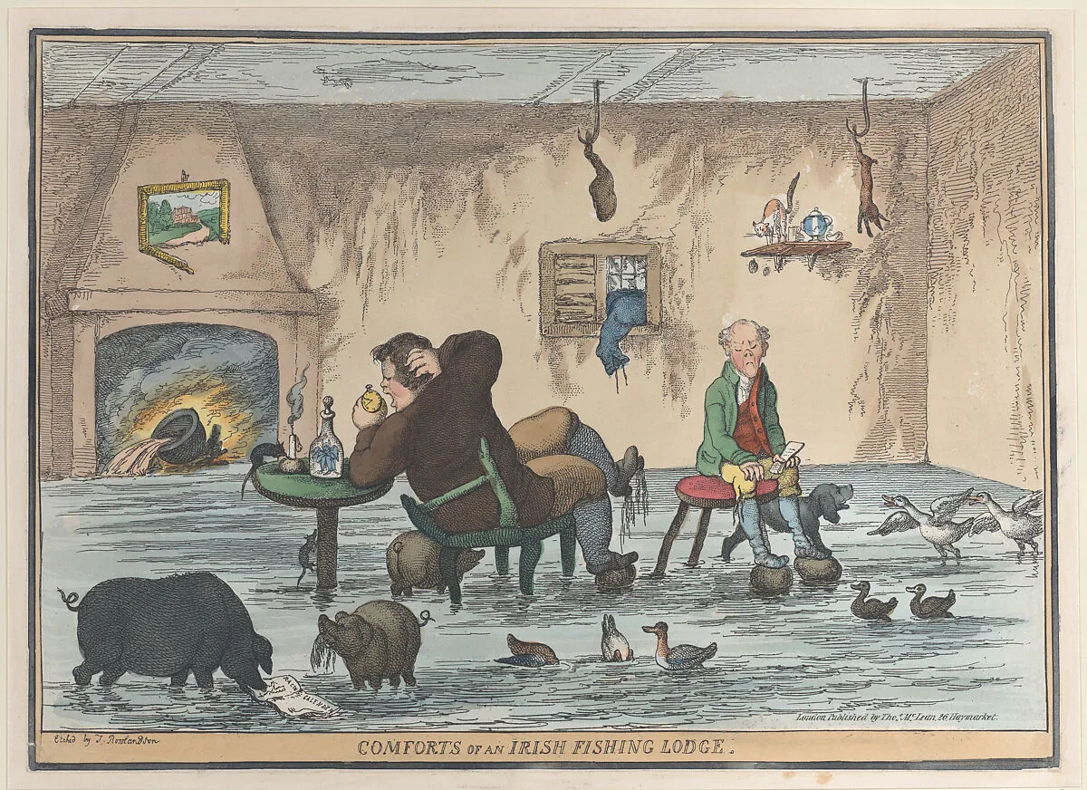 Comforts of an Irish Fishing Lodge — Thomas McLean|Thomas Rowlandson|Henry William Bunbury
