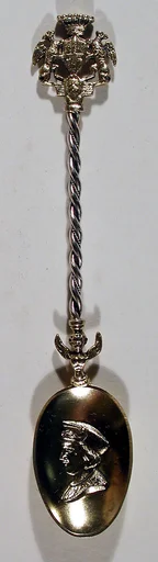 Souvenir spoon with profile portrait of Christopher Columbus