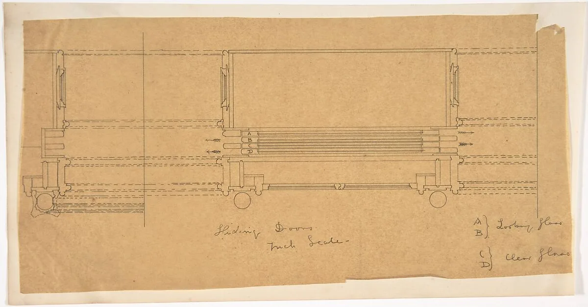 Design for Sliding Doors and Mirrors — Anonymous, British, 19th century