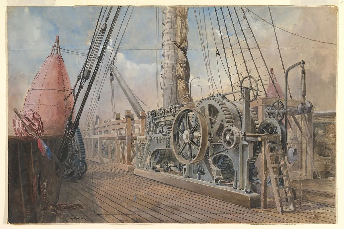 Deck of the Great Eastern, the Cable Trough, etc., 1866 — Robert Charles Dudley