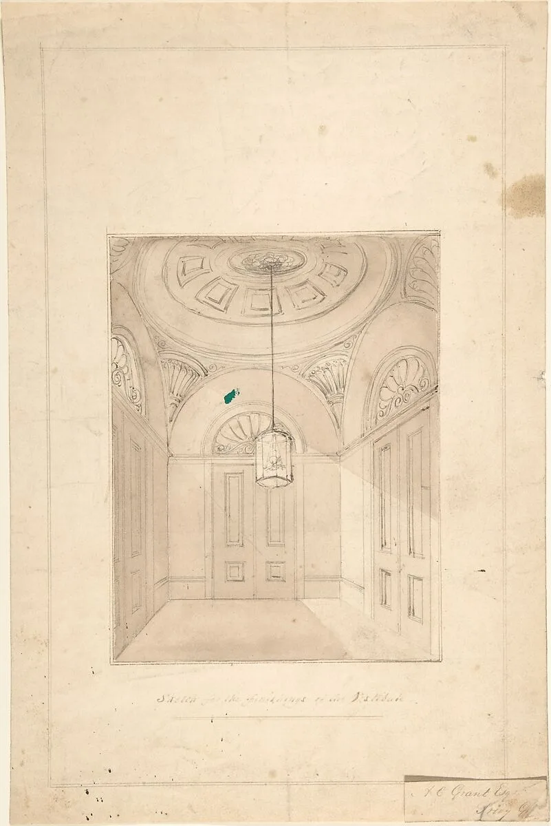 Design for a Vestibule for A. C. Grant, Priory Grove, Perspective — Anonymous, British, early 19th century