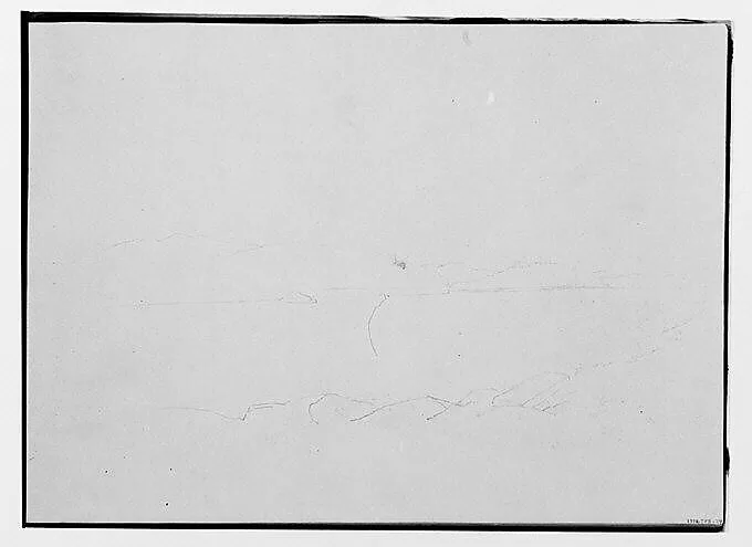 Outline of a Lake or River View (from Sketchbook) — Thomas Hewes Hinckley
