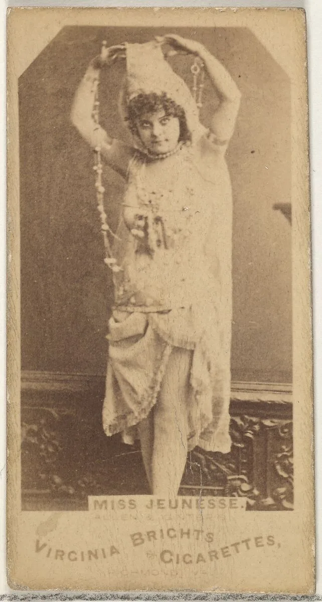 Miss Jeunesse, from the Actors and Actresses series (N45, Type 1) for Virginia Brights Cigarettes — Allen & Ginter