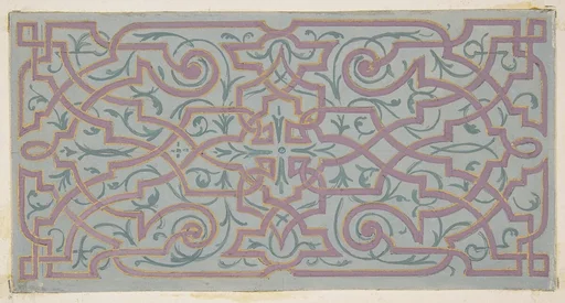 Design for the decoration of a ceiling with strapwork