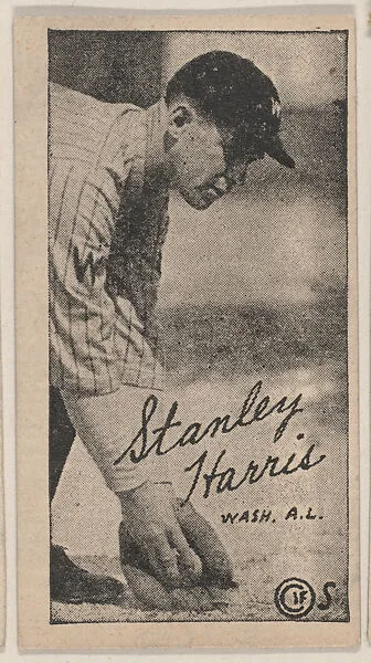Stanley Harris, Wash. A.L., Baseball strip card (W572) — Unknown