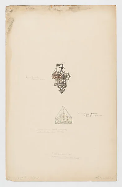 Two designs for wall sconces — Louis C. Tiffany|Tiffany Studios|Tiffany Glass Company|Tiffany Glass and Decorating Company