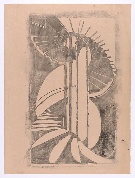 The Tube Staircase, proof in black — Cyril E. Power