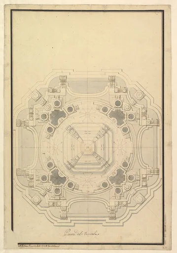 Ground Plan for the Catafalque for Louis XIV (d. 1715)