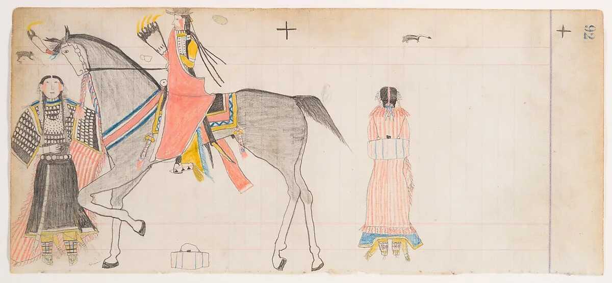 Man and Two Women (Henderson Ledger Artist B) — Frank Henderson