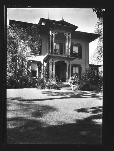 [Italianate Revival House with Simple Hipped Roof and Full-Height Entry Porch, Northampton, Massachusetts]