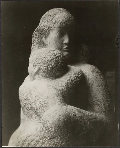 "Mother and Child", Detail of Early Stage of Roughing Out with Pointed Chisel
