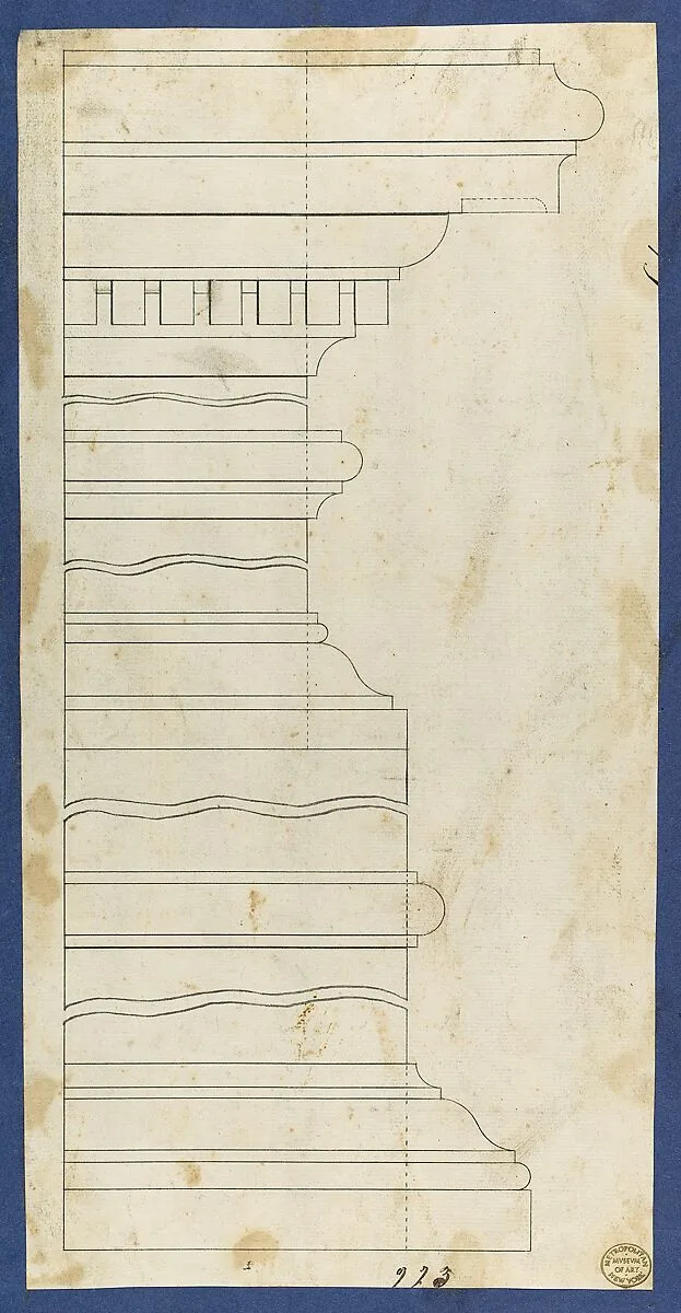 Moldings for Desk and Bookcase, from Chippendale Drawings, Vol. II — Thomas Chippendale
