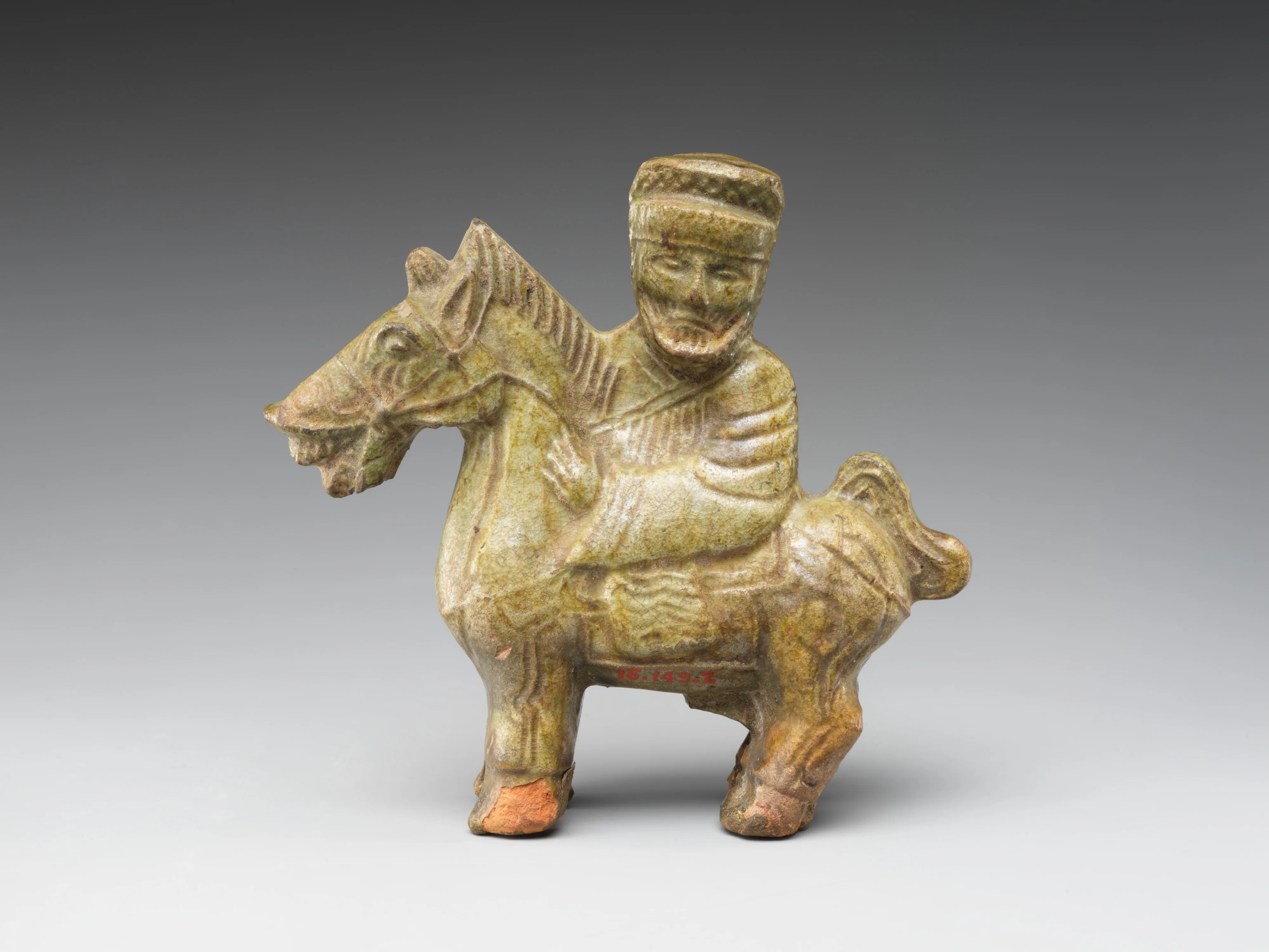東漢 绿釉陶騎馬俑|Horse and rider — Unknown
