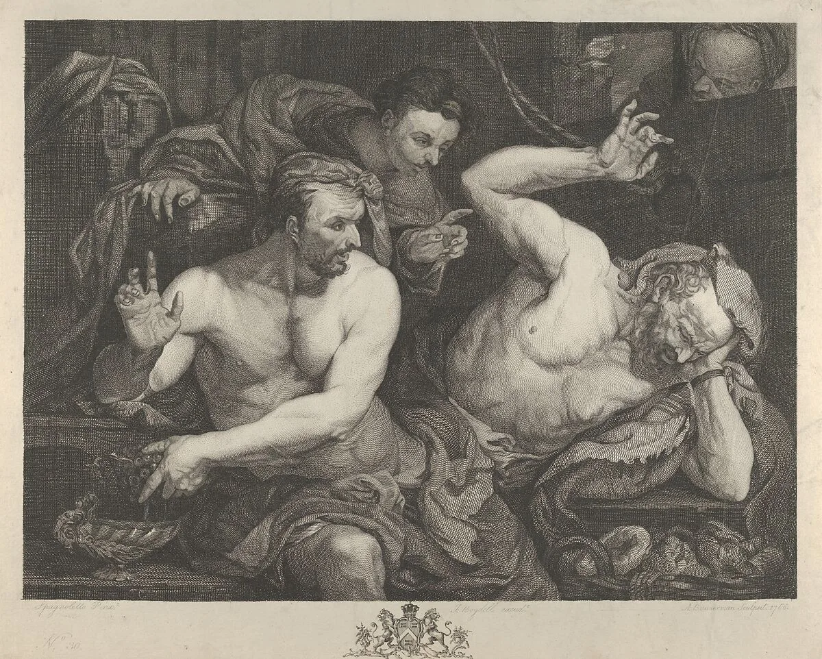 Joseph Interpreting the Dreams of Pharoah's Chief Butler and Baker — Frederick Ponsonby, 3rd Earl of Bessborough|Jusepe de Ribera (called Lo Spagnoletto)|Alexander Bannerman|John Boydell