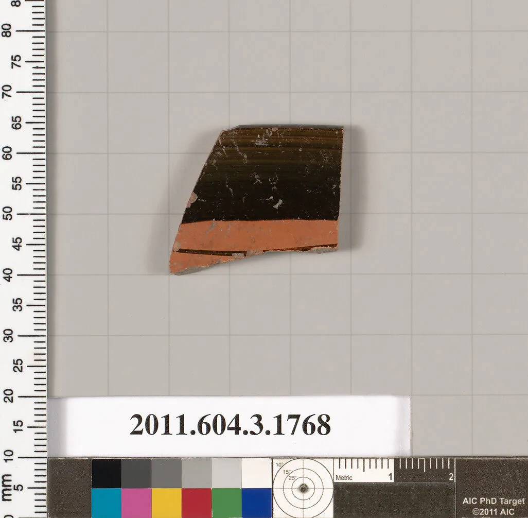 Terracotta rim fragment of a kylix: Band cup (drinking cup) — Unknown