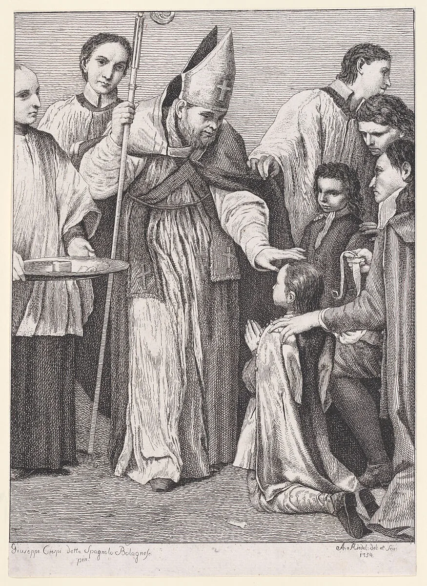 Confirmation, from "The Seven Sacraments" — Giuseppe Maria Crespi|Johann Georg Hertel|Johann Anton Riedel