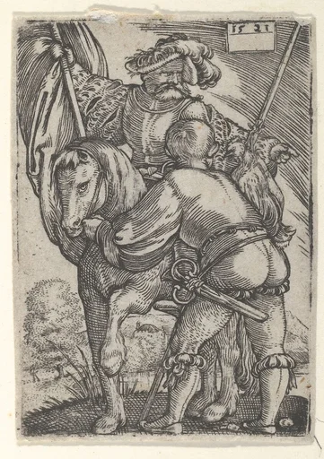 Riding Standard Bearer and a Foot Soldier