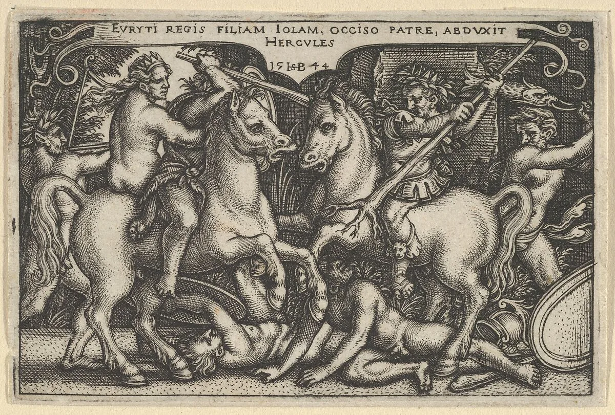Hercules Raping Jole, from "The Labors of Hercules" — Sebald Beham