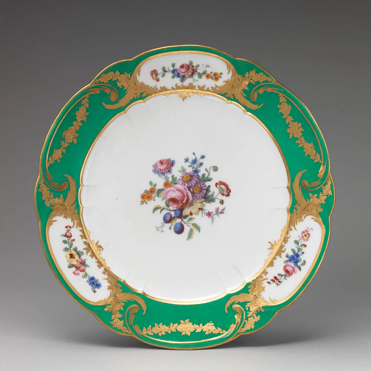 Plate (assiette à palmes) (1 of 102) (part of a service) — Sèvres Manufactory|Guillaume Noël|François-Marie Barrat