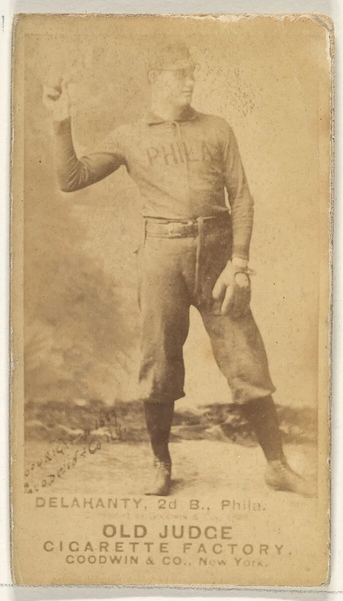 Edward James "Big Ed" Delahanty, 2nd Base, Philadelphia, from the Old Judge series (N172) for Old Judge Cigarettes — Goodwin & Company