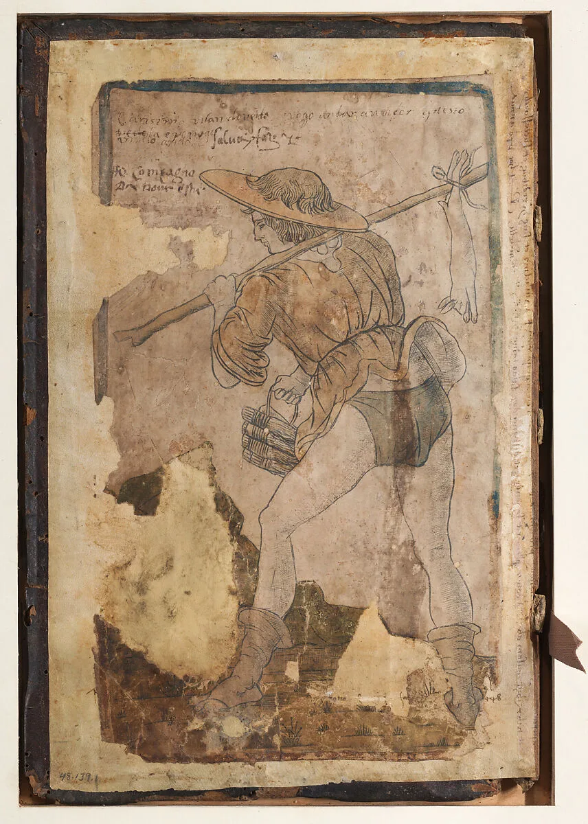 A peasant going to the market — Anonymous, Italian, 15th century