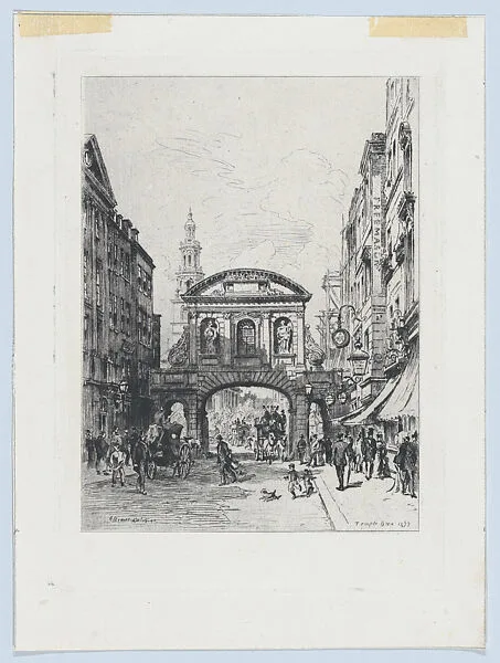 Temple Bar, from "Etchings of London" or "The Portfolio" — Alfred-Louis Brunet-Debaines|Seeley & Co.