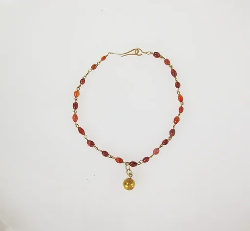 Necklace with carnelian beads