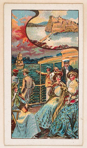 Deck Scene, Island of Ischia, bakery card from the Around the World Series (D92), issued by White Star Bakery — White Star Bakery