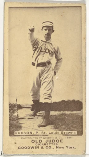 Nathaniel P. "Nat" Hudson, Pitcher, St. Louis Browns, from the Old Judge series (N172) for Old Judge Cigarettes