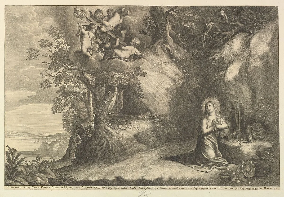 The Kneeling Magdalen — Pieter van Avont|Wenceslaus Hollar