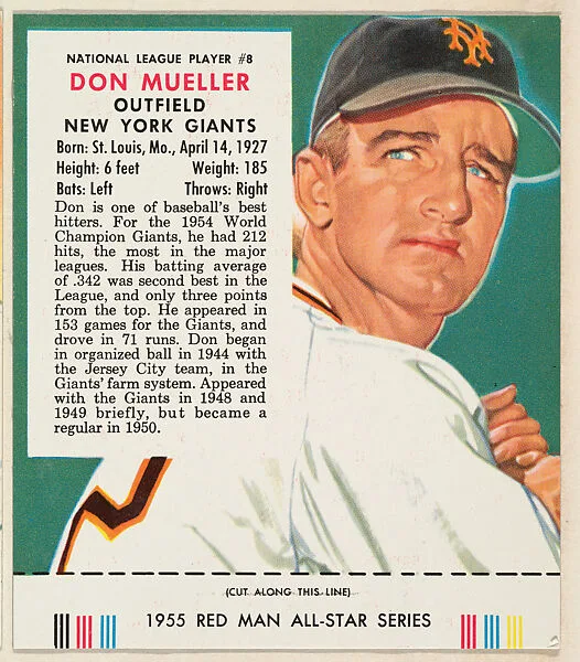 Don Mueller, from the Major League Baseball series (T235), issued by Red Man Chewing Tobacco — Red Man Chewing Tobacco