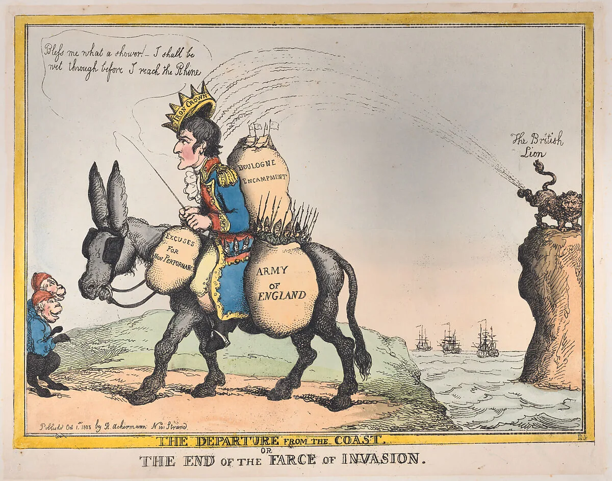 The Departure from the Coast, or the End of the Farce of Invasion — Thomas Rowlandson|Rudolph Ackermann, London