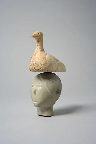 Stone Head Surmounted by Ivory Bird — Unknown