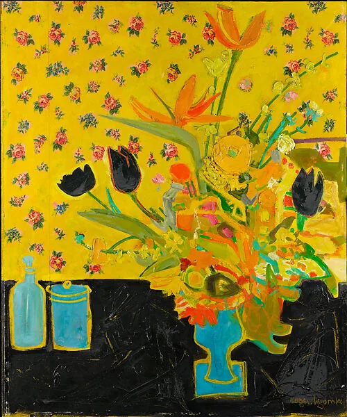 Vase with Flowers (Strelitzia) — Roger Bezombes