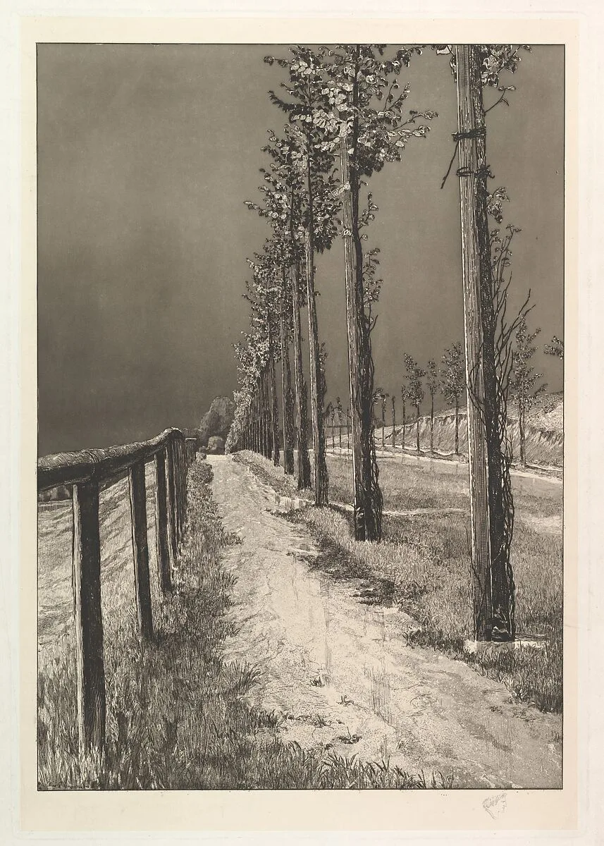 Die Chaussee, from the series Vier Landschaften — Max Klinger
