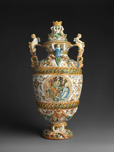 Pharmacy jar with subjects from The Campaigns of Julius Caesar