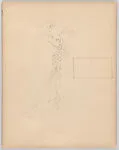 Drawing for a woman's theatrical costume embellished with stars, ruffles and feathers — Vincente Minnelli