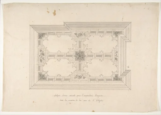 Design for Ceiling in Chinois Style, Empress Eugénie's Hotel