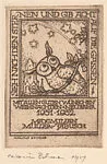 New Year's Wishes for 1952, with an owl — Marcus Behmer
