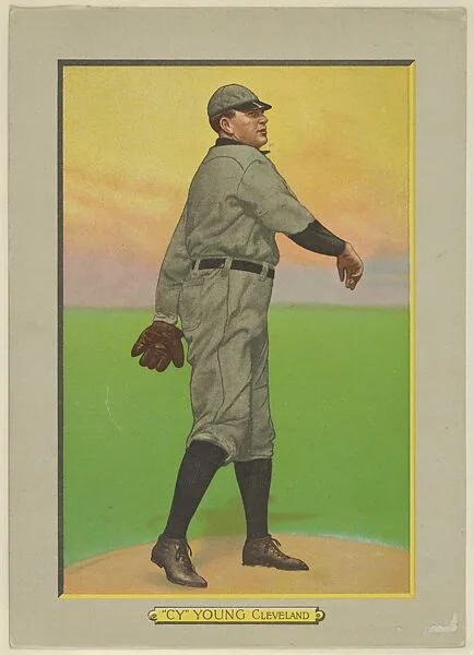 Cy Young, Pitcher, Cleveland Naps, (American League), from Turkey Red Cabinets (T3) — American Tobacco Company