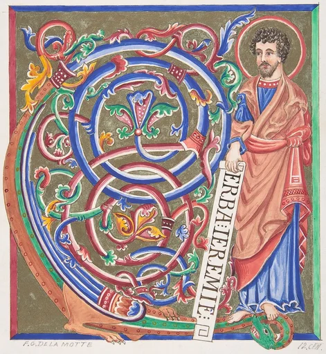 Illuminated Initial and Saint