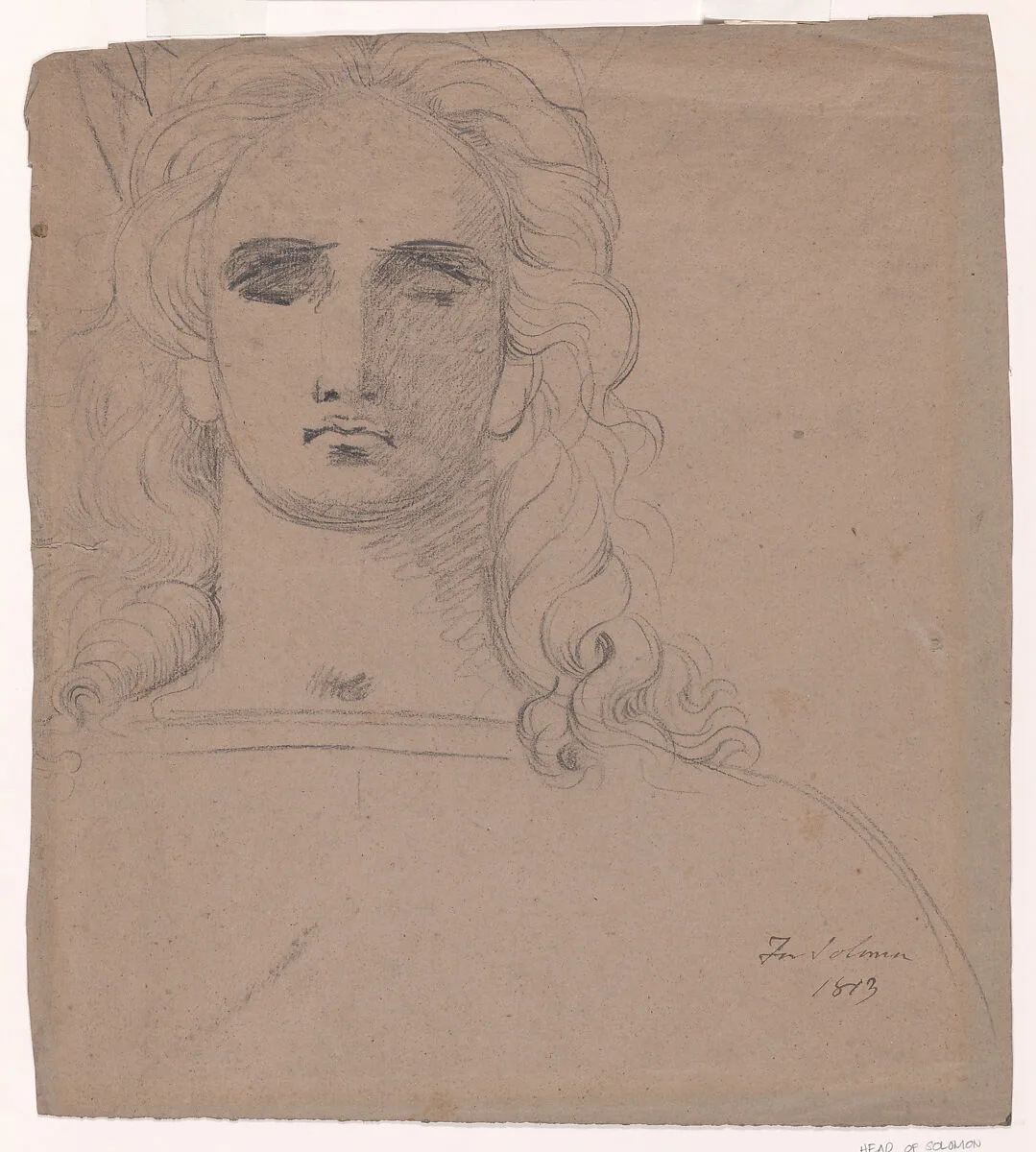Head of Solomon (recto); Study of a Boy's Head and Arm (verso) — Benjamin Robert Haydon