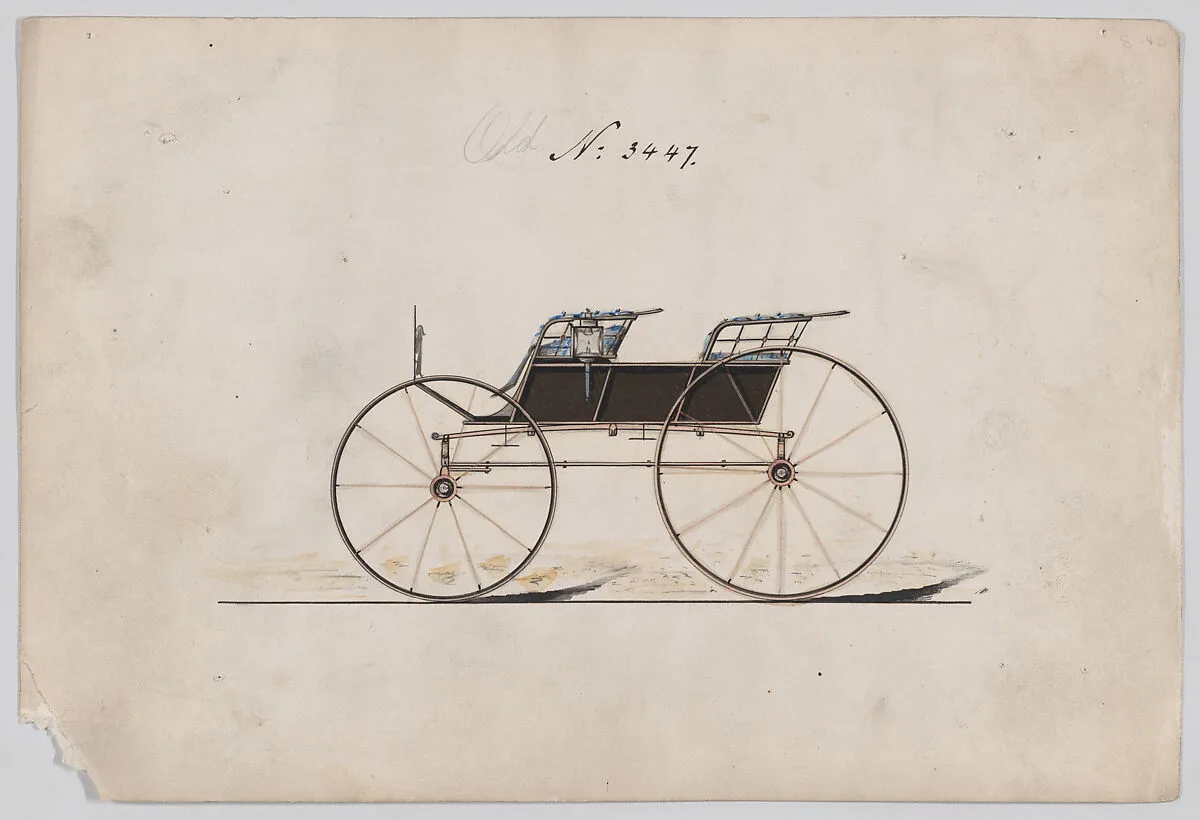 Design for 4 seat Phaeton, no top, no. 3447 — Brewster & Co.